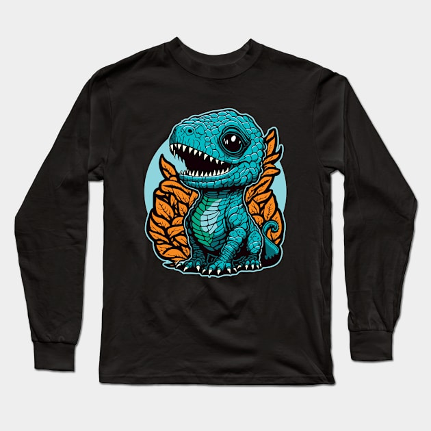 Cute Baby Dinosaur Graphic Design Long Sleeve T-Shirt by TMBTM
